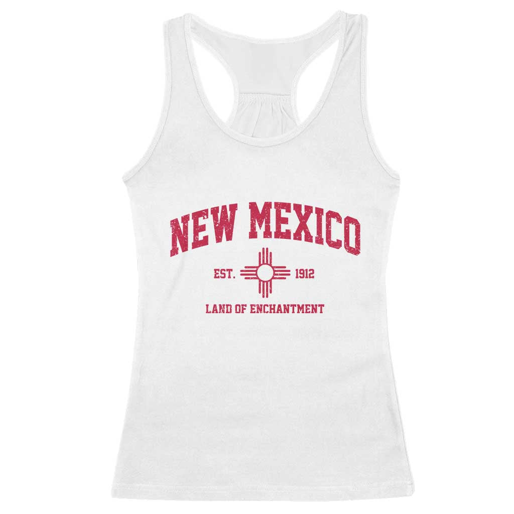 Vintage New Mexico Flag Zia Sun Souvenir Racerback Tank Top TS14 White Print Your Wear