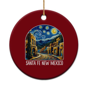 Santa Fe New Mexico Starry Night Style Ceramic Ornament TS14 1pc Red Print Your Wear