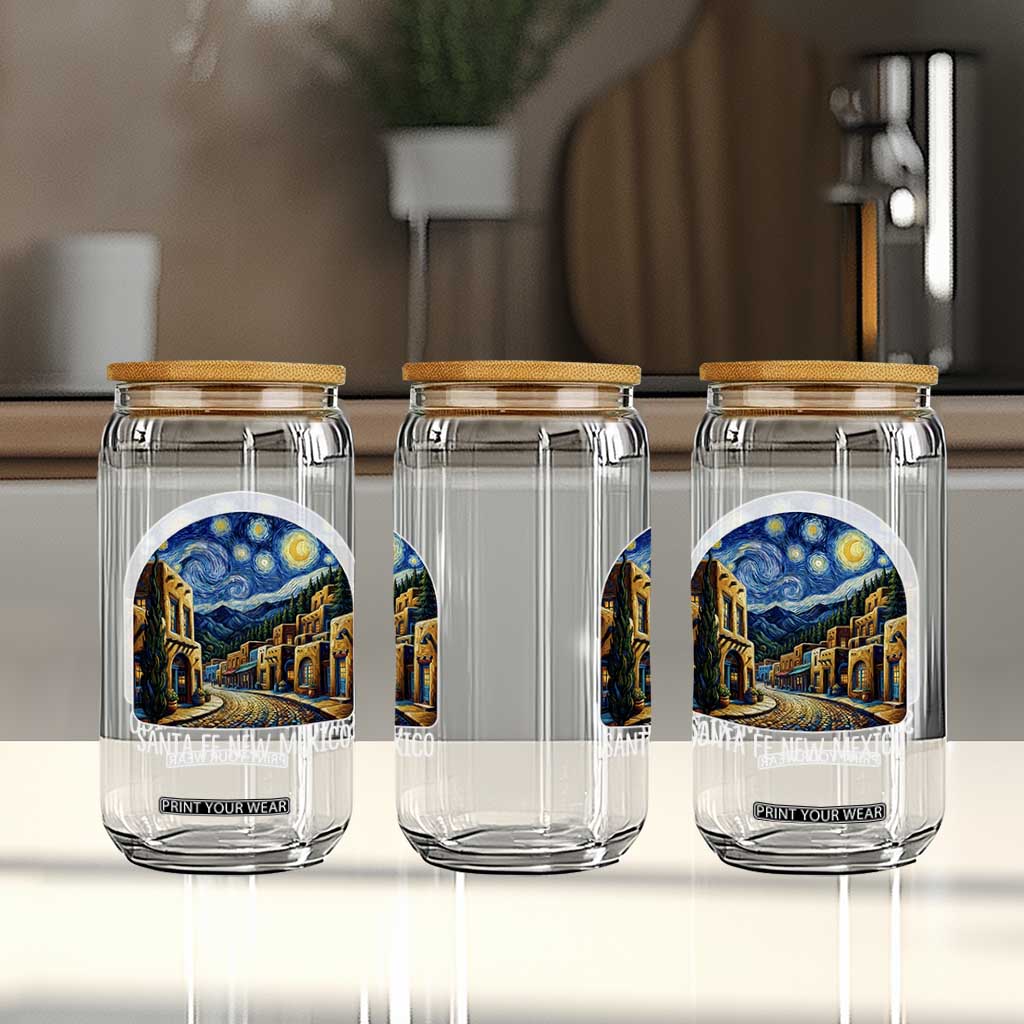 Santa Fe New Mexico Starry Night Style Glass Can TS14 Print Your Wear