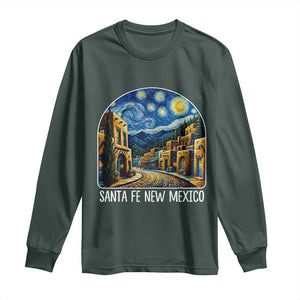 Santa Fe New Mexico Starry Night Style Long Sleeve Shirt TS14 Dark Forest Green Print Your Wear