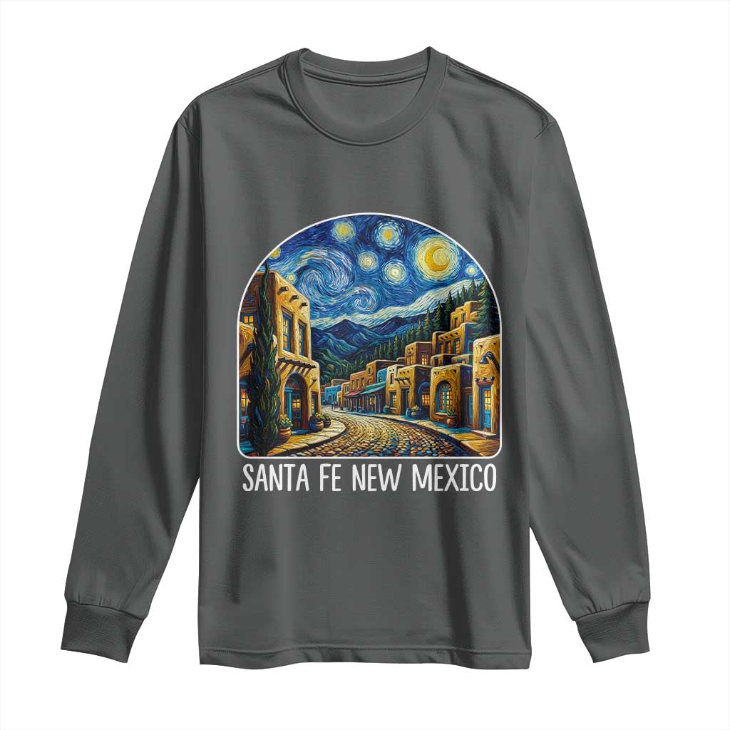 Santa Fe New Mexico Starry Night Style Long Sleeve Shirt TS14 Dark Heather Print Your Wear