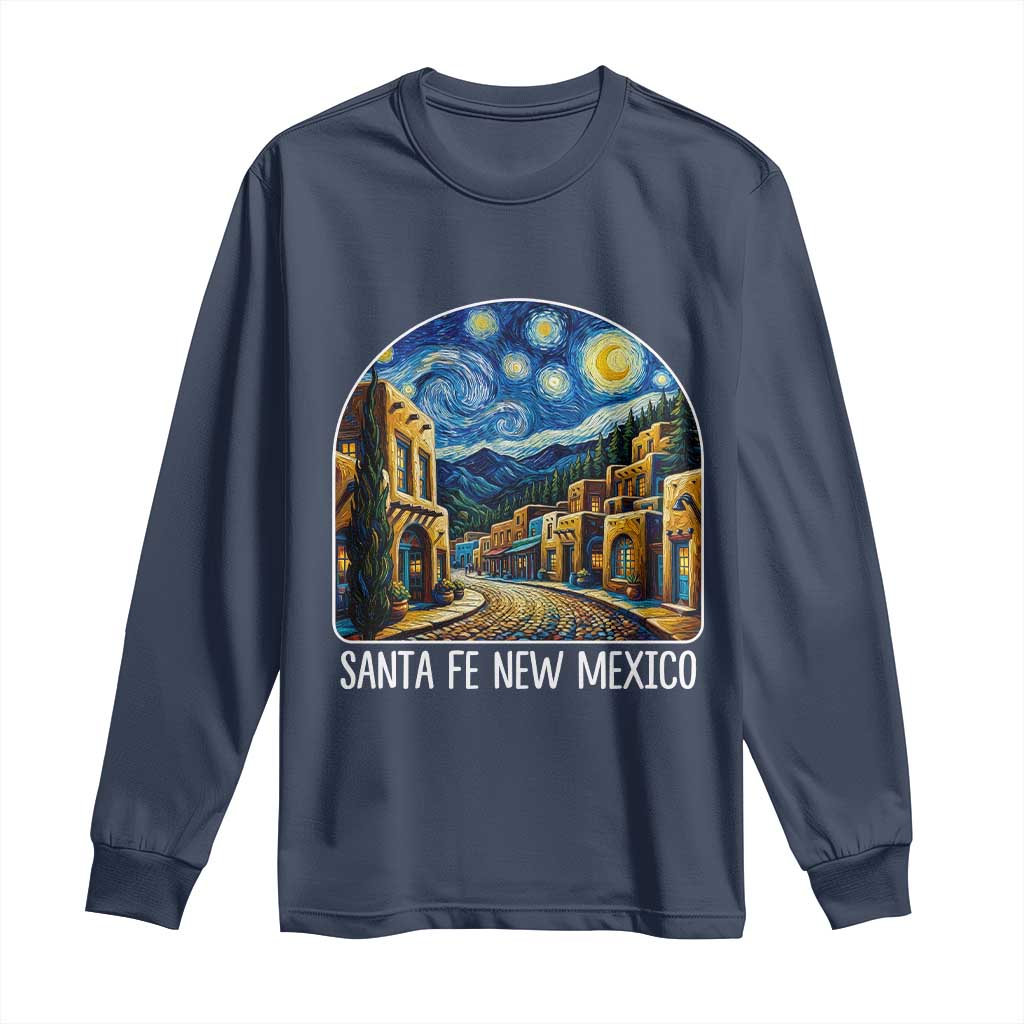 Santa Fe New Mexico Starry Night Style Long Sleeve Shirt TS14 Navy Print Your Wear