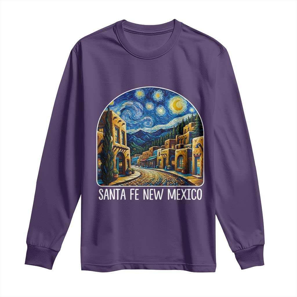 Santa Fe New Mexico Starry Night Style Long Sleeve Shirt TS14 Purple Print Your Wear