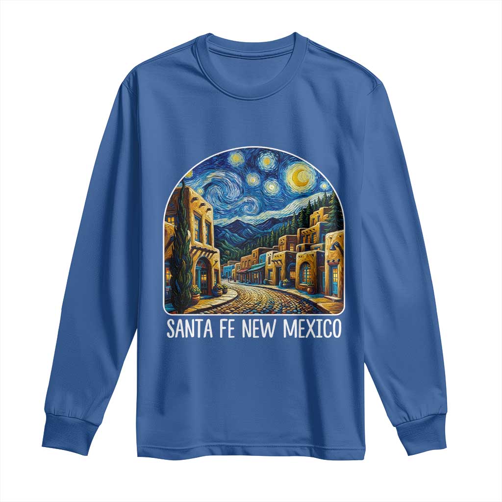 Santa Fe New Mexico Starry Night Style Long Sleeve Shirt TS14 Royal Blue Print Your Wear