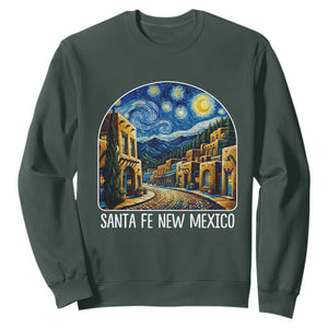 Santa Fe New Mexico Starry Night Style Sweatshirt TS14 Dark Forest Green Print Your Wear