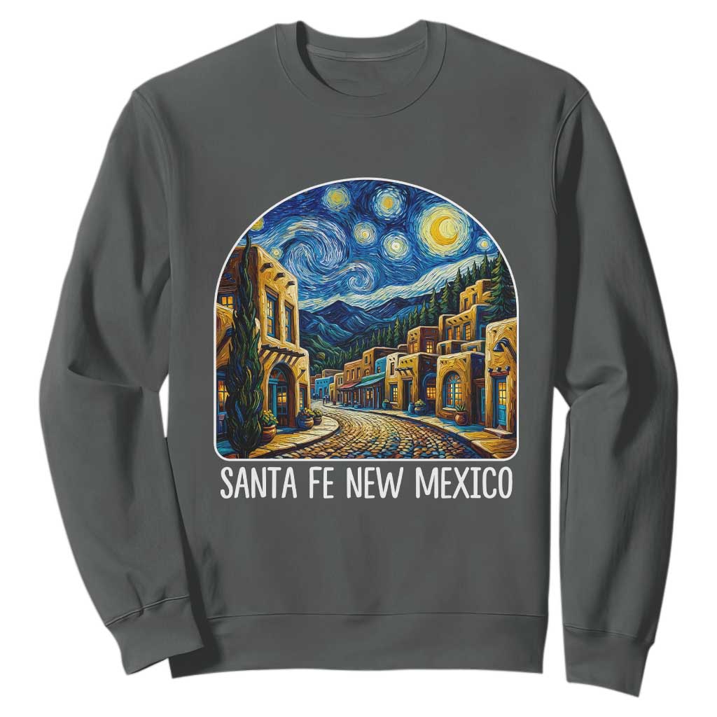 Santa Fe New Mexico Starry Night Style Sweatshirt TS14 Dark Heather Print Your Wear