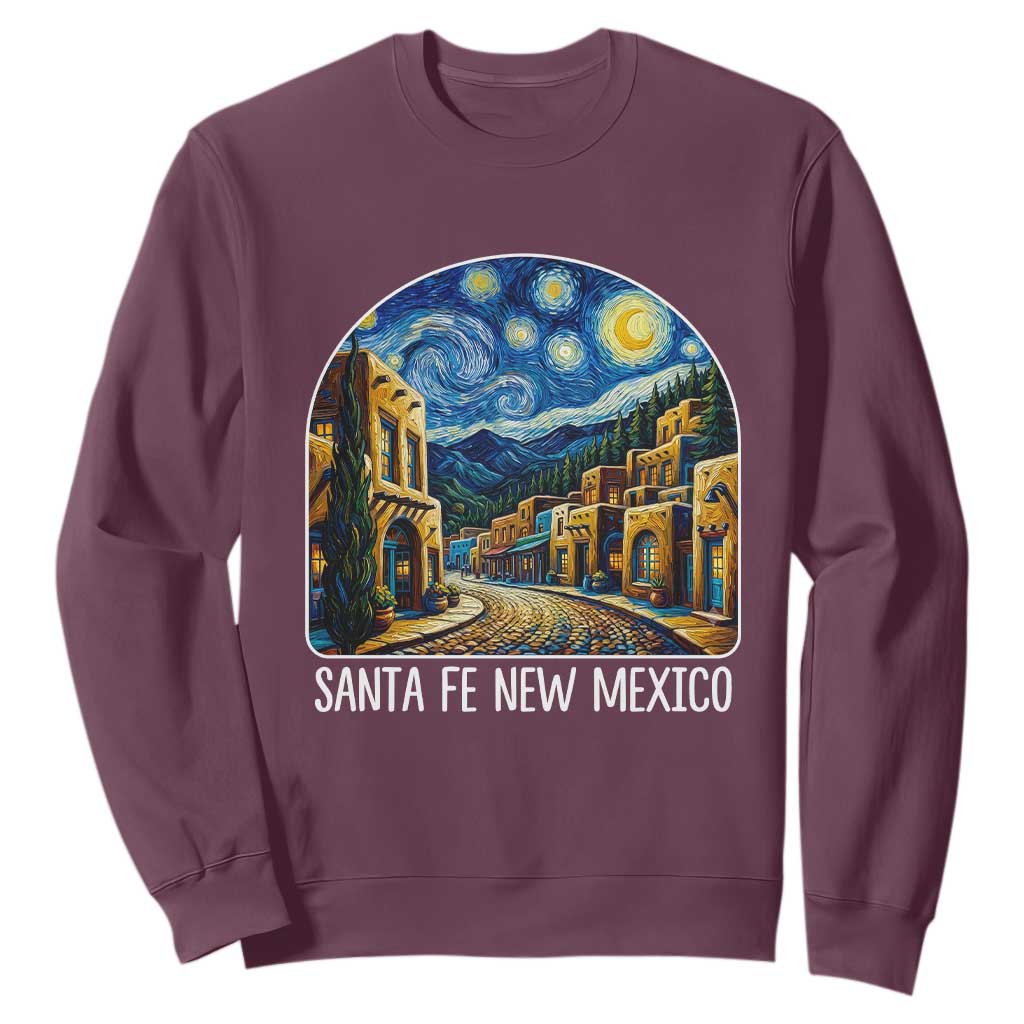 Santa Fe New Mexico Starry Night Style Sweatshirt TS14 Maroon Print Your Wear