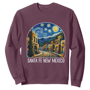 Santa Fe New Mexico Starry Night Style Sweatshirt TS14 Maroon Print Your Wear