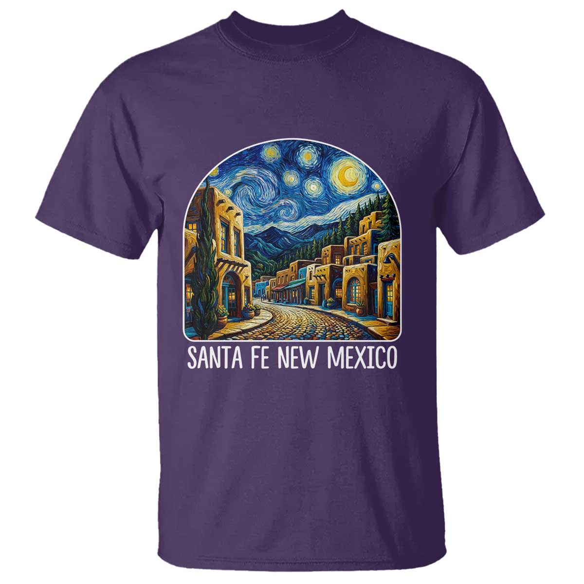 Santa Fe New Mexico Starry Night Style T Shirt TS14 Purple Print Your Wear