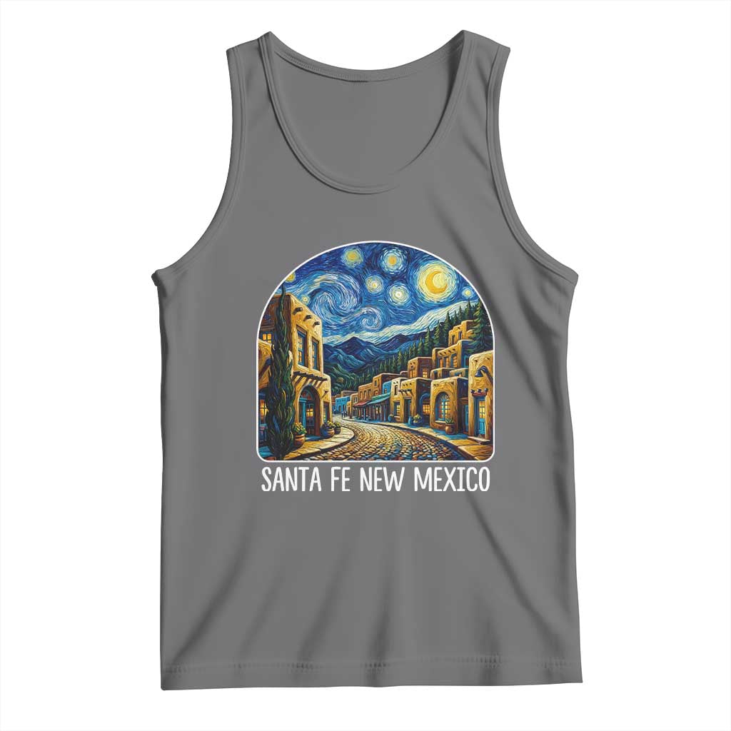 Santa Fe New Mexico Starry Night Style Tank Top TS14 Black Heather Print Your Wear