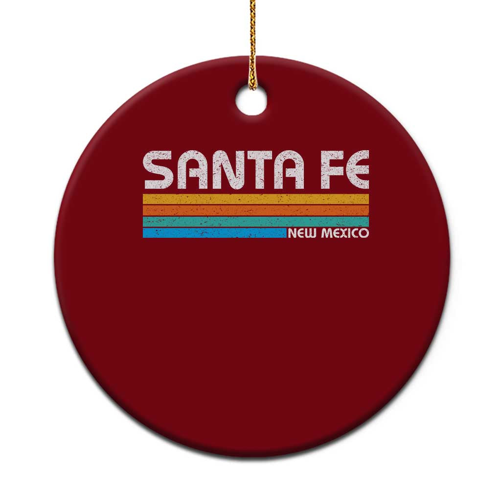 Retro Santa Fe New Mexico Distressed Souvenir Ceramic Ornament TS14 1pc Red Print Your Wear
