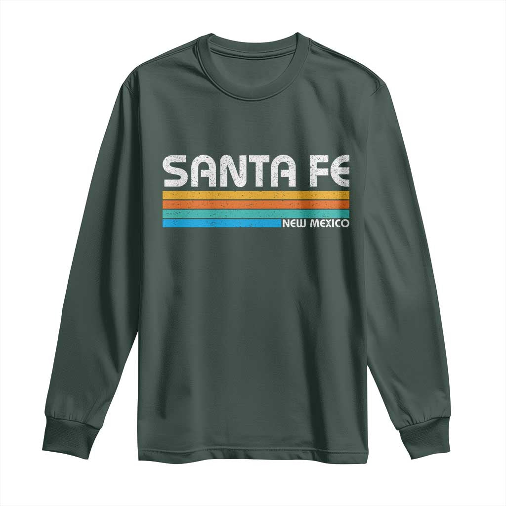 Retro Santa Fe New Mexico Distressed Souvenir Long Sleeve Shirt TS14 Dark Forest Green Print Your Wear