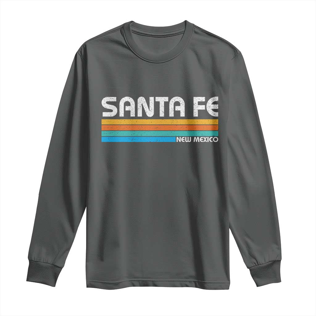 Retro Santa Fe New Mexico Distressed Souvenir Long Sleeve Shirt TS14 Dark Heather Print Your Wear