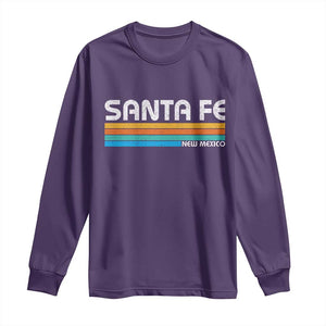Retro Santa Fe New Mexico Distressed Souvenir Long Sleeve Shirt TS14 Purple Print Your Wear