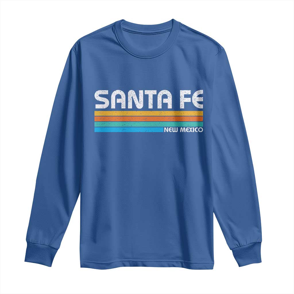 Retro Santa Fe New Mexico Distressed Souvenir Long Sleeve Shirt TS14 Royal Blue Print Your Wear