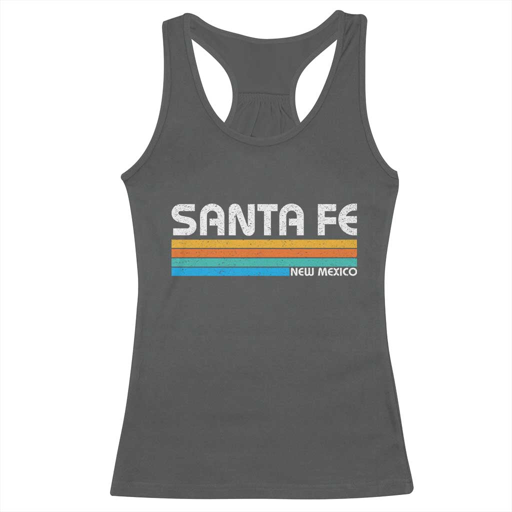 Retro Santa Fe New Mexico Distressed Souvenir Racerback Tank Top TS14 Dark Heather Print Your Wear