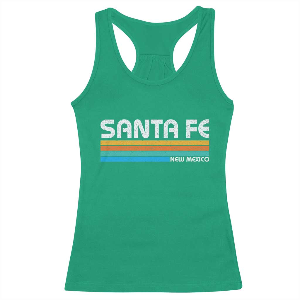 Retro Santa Fe New Mexico Distressed Souvenir Racerback Tank Top TS14 Irish Green Print Your Wear