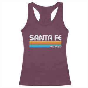 Retro Santa Fe New Mexico Distressed Souvenir Racerback Tank Top TS14 Maroon Print Your Wear