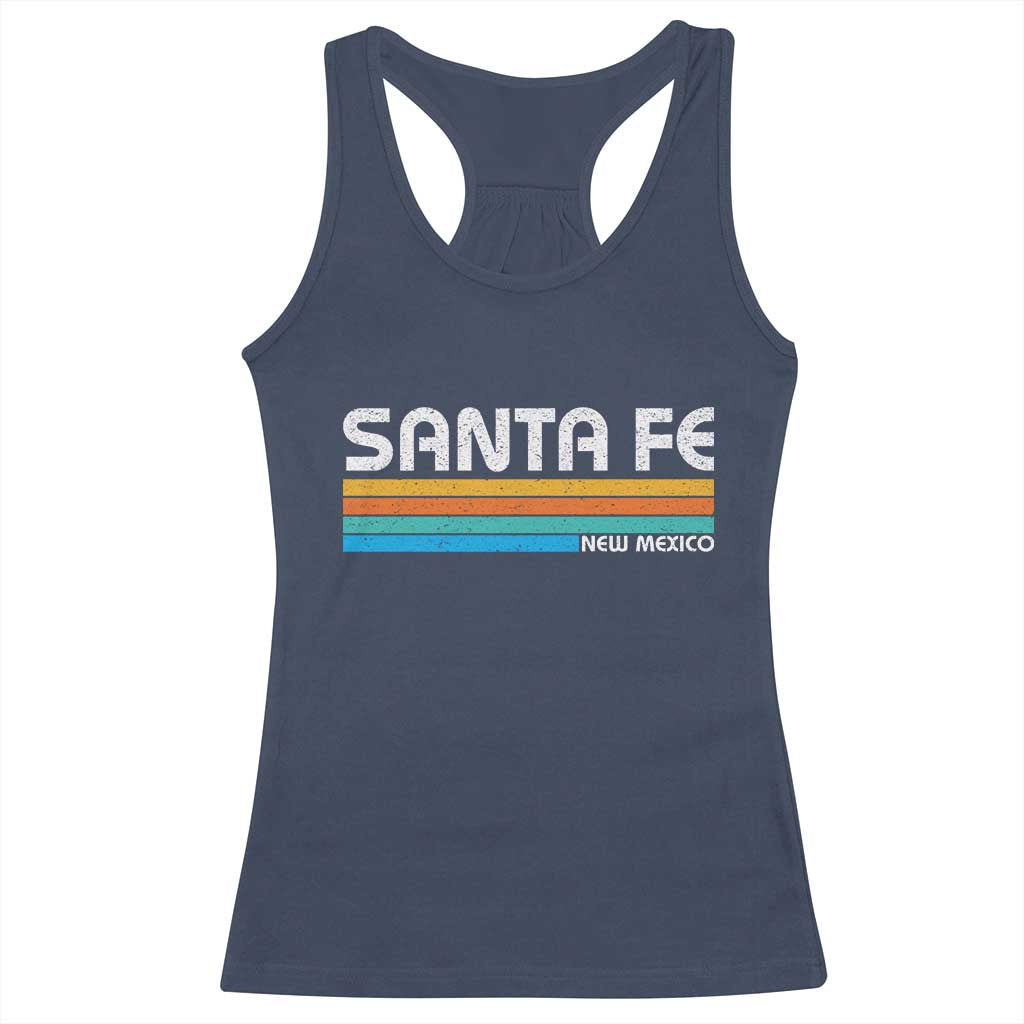 Retro Santa Fe New Mexico Distressed Souvenir Racerback Tank Top TS14 Navy Print Your Wear