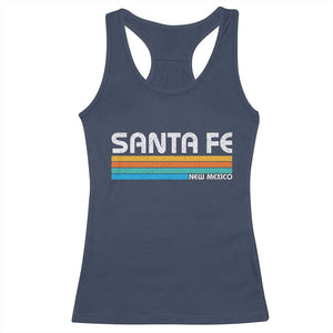 Retro Santa Fe New Mexico Distressed Souvenir Racerback Tank Top TS14 Navy Print Your Wear