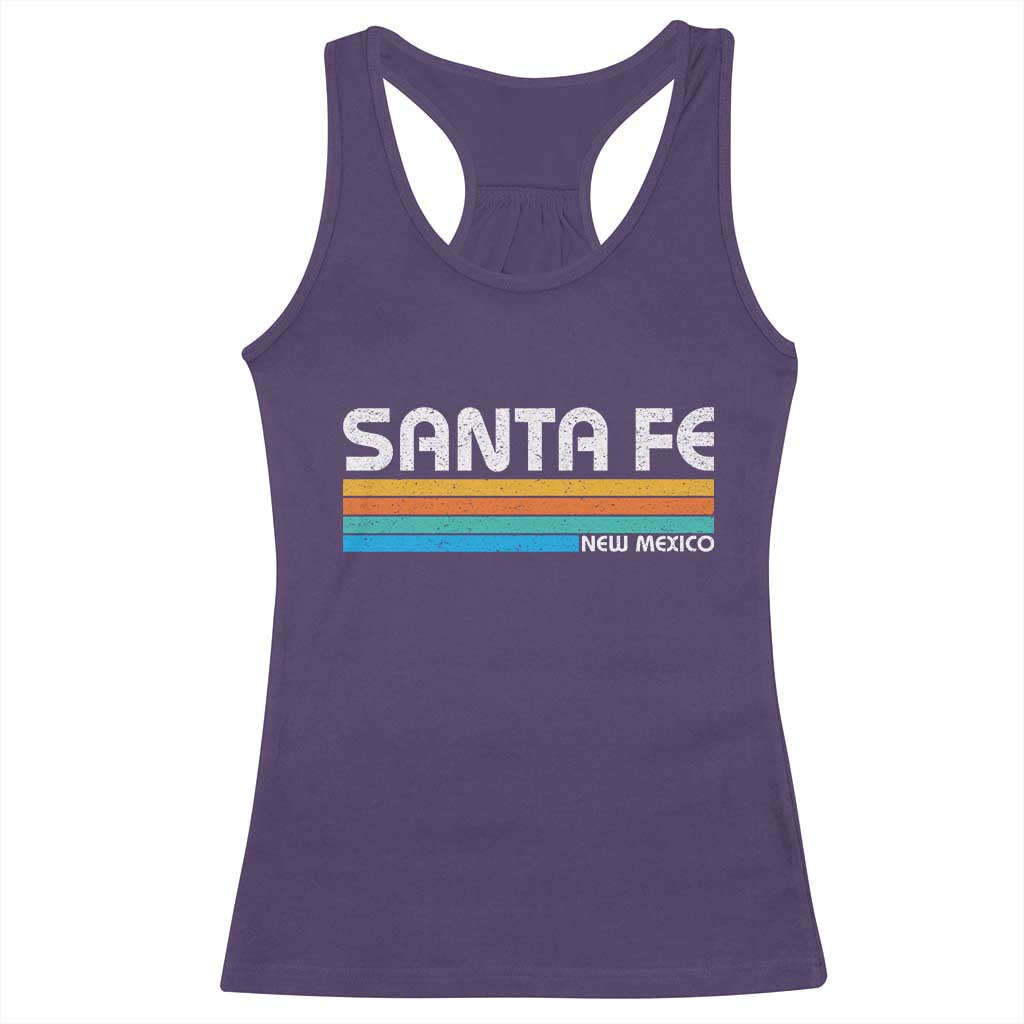 Retro Santa Fe New Mexico Distressed Souvenir Racerback Tank Top TS14 Purple Print Your Wear