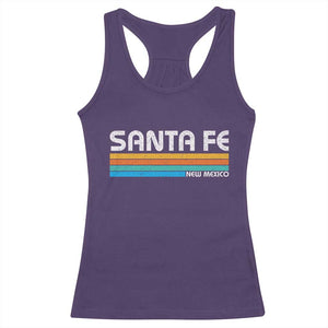 Retro Santa Fe New Mexico Distressed Souvenir Racerback Tank Top TS14 Purple Print Your Wear