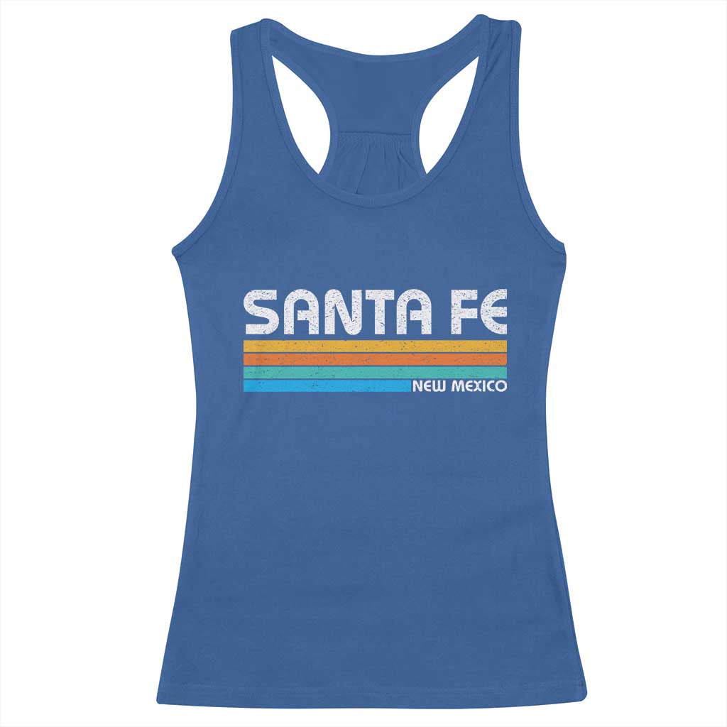 Retro Santa Fe New Mexico Distressed Souvenir Racerback Tank Top TS14 Royal Blue Print Your Wear