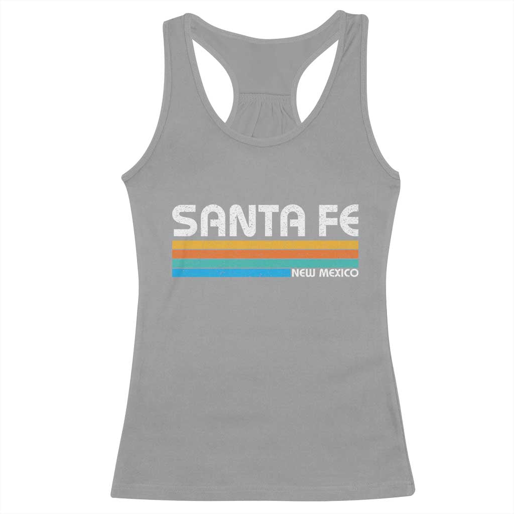 Retro Santa Fe New Mexico Distressed Souvenir Racerback Tank Top TS14 Sport Gray Print Your Wear