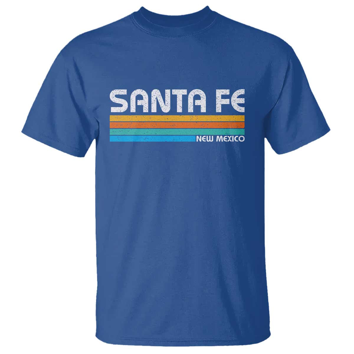 Retro Santa Fe New Mexico Distressed Souvenir T Shirt TS14 Royal Blue Print Your Wear