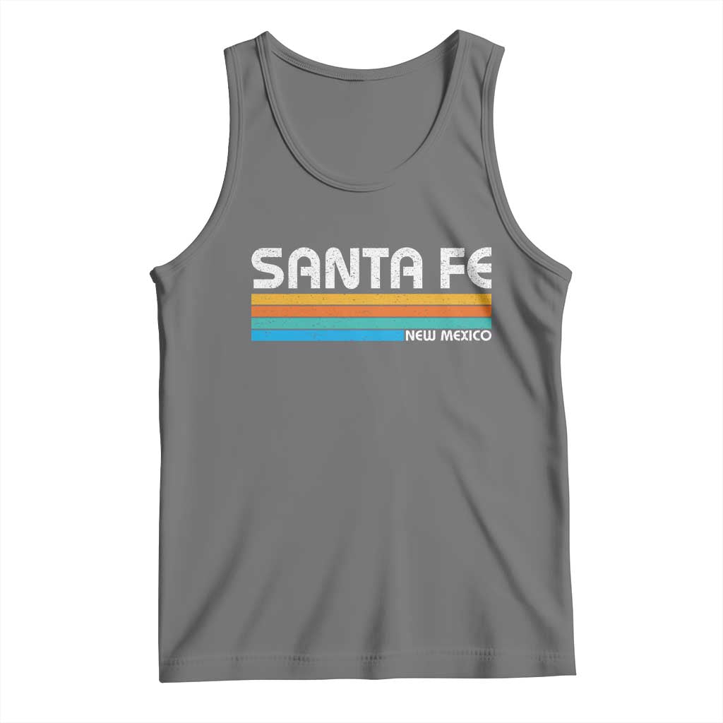Retro Santa Fe New Mexico Distressed Souvenir Tank Top TS14 Black Heather Print Your Wear
