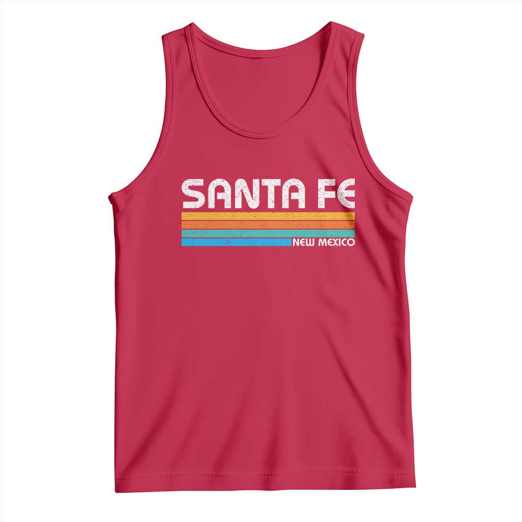 Retro Santa Fe New Mexico Distressed Souvenir Tank Top TS14 Red Print Your Wear