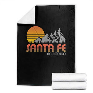 Retro Santa Fe New Mexico Mountain Southwest Throw Blanket TS14 Black Print Your Wear