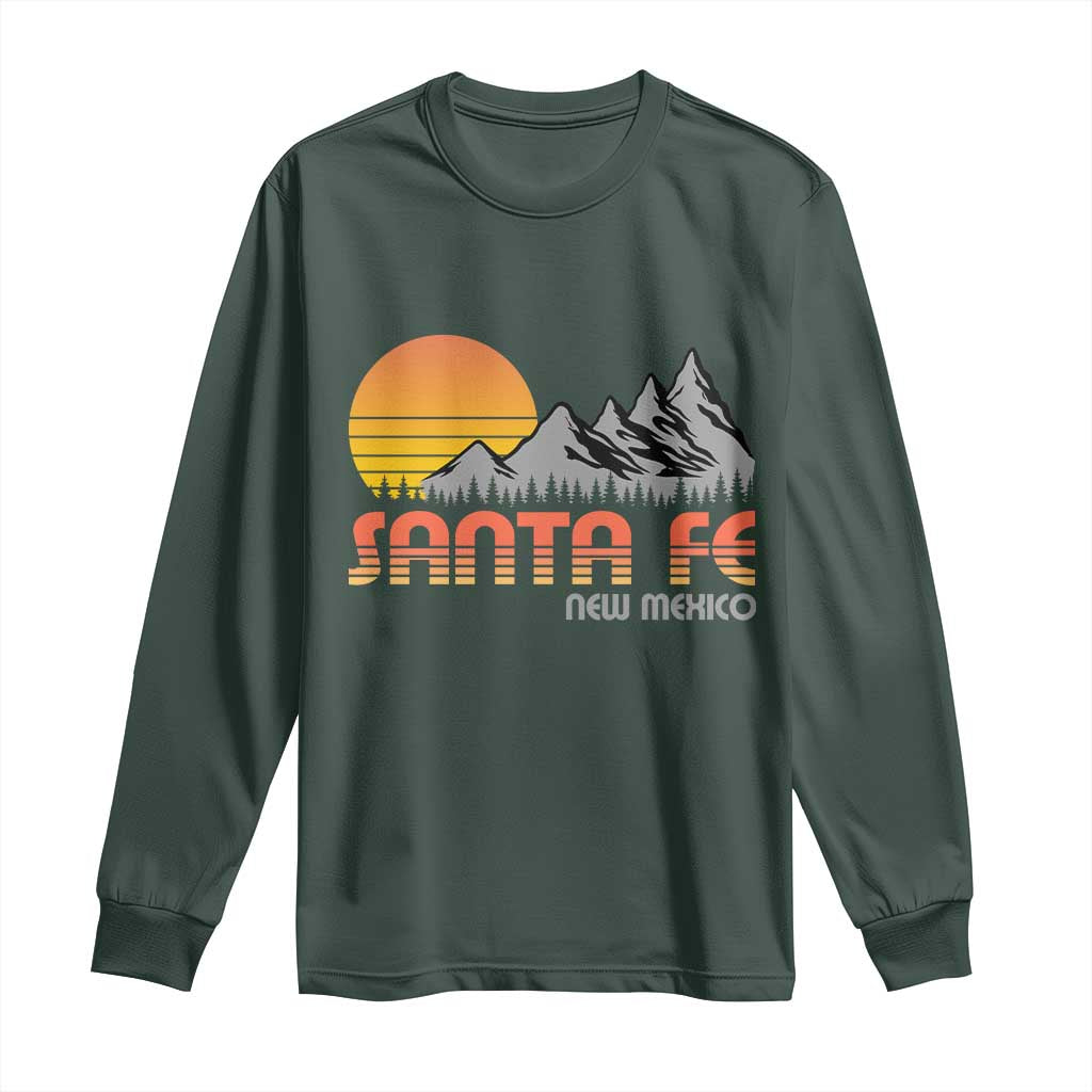 Retro Santa Fe New Mexico Mountain Southwest Long Sleeve Shirt TS14 Dark Forest Green Print Your Wear