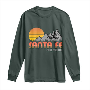 Retro Santa Fe New Mexico Mountain Southwest Long Sleeve Shirt TS14 Dark Forest Green Print Your Wear