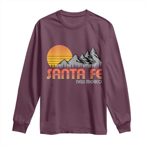 Retro Santa Fe New Mexico Mountain Southwest Long Sleeve Shirt TS14 Maroon Print Your Wear