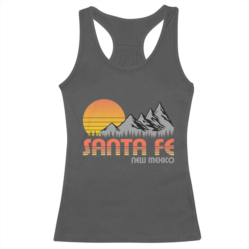 Retro Santa Fe New Mexico Mountain Southwest Racerback Tank Top TS14 Dark Heather Print Your Wear