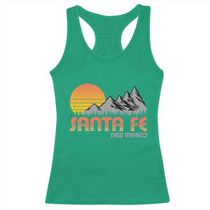 Retro Santa Fe New Mexico Mountain Southwest Racerback Tank Top TS14 Irish Green Print Your Wear