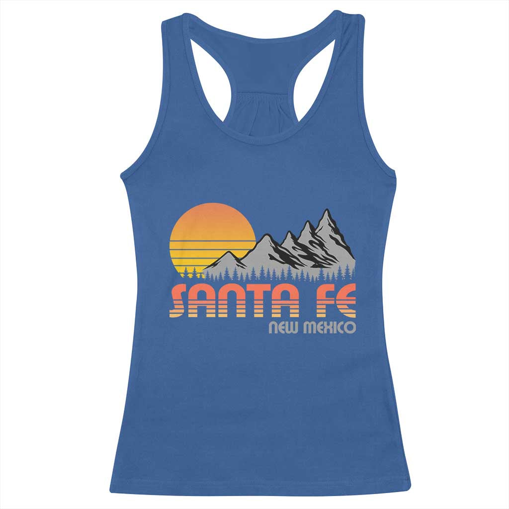 Retro Santa Fe New Mexico Mountain Southwest Racerback Tank Top TS14 Royal Blue Print Your Wear