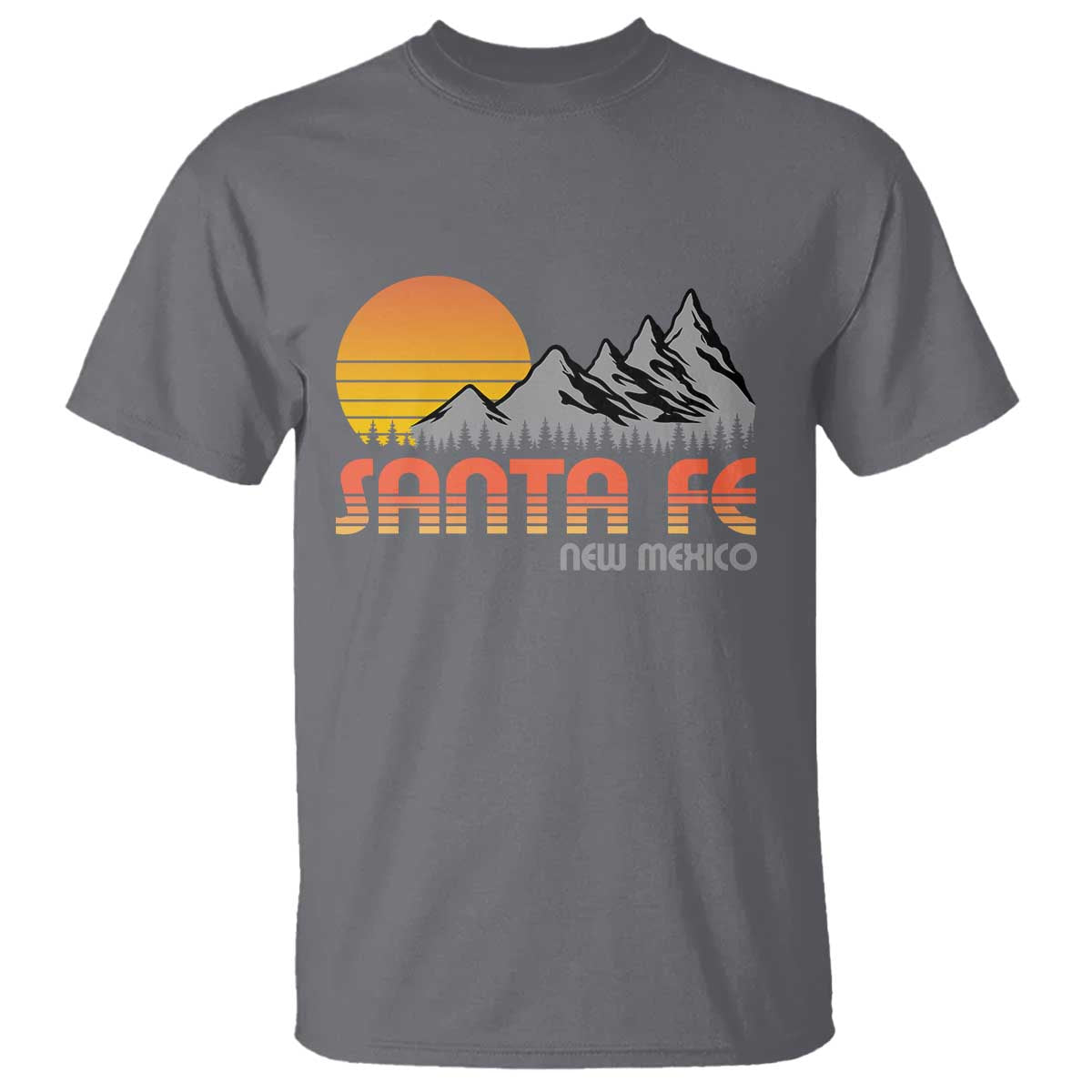 Retro Santa Fe New Mexico Mountain Southwest T Shirt TS14 Charcoal Print Your Wear