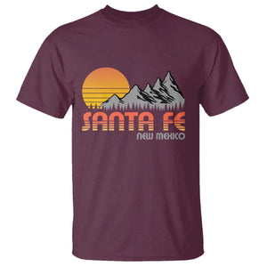 Retro Santa Fe New Mexico Mountain Southwest T Shirt TS14 Maroon Print Your Wear