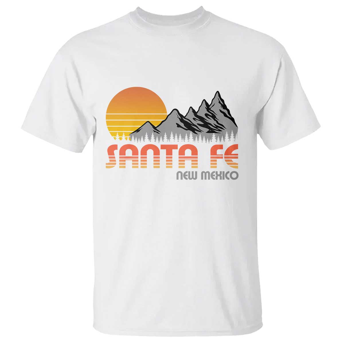 Retro Santa Fe New Mexico Mountain Southwest T Shirt TS14 White Print Your Wear