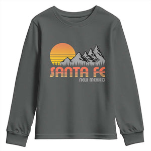 Retro Santa Fe New Mexico Mountain Southwest Youth Sweatshirt TS14 Dark Heather Print Your Wear