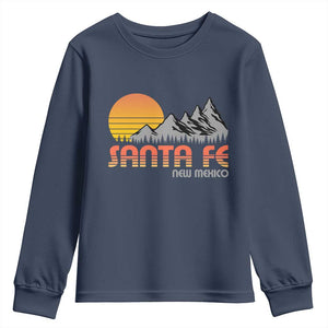 Retro Santa Fe New Mexico Mountain Southwest Youth Sweatshirt TS14 Navy Print Your Wear