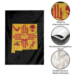 New Mexico State Map Zia Symbol Famous Icons Garden Flag TS14 Print Your Wear