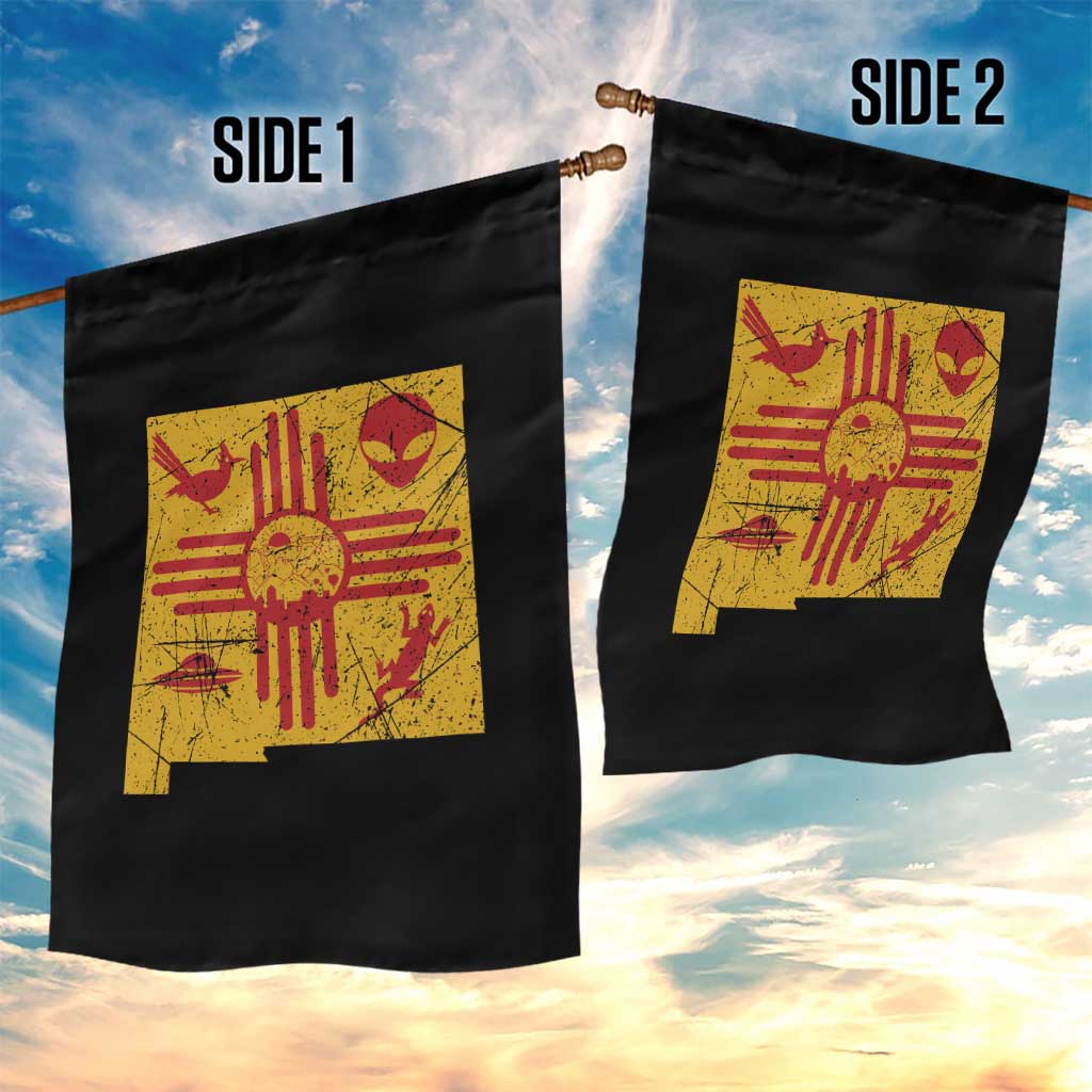 New Mexico State Map Zia Symbol Famous Icons Garden Flag TS14 Print Your Wear