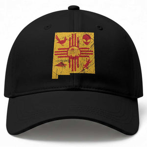 New Mexico State Map Zia Symbol Famous Icons Baseball Cap TS14 Print Your Wear