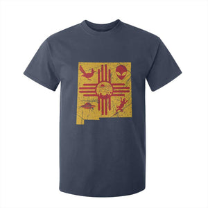 New Mexico State Map Zia Symbol Famous Icons T Shirt For Kid TS14 Navy Print Your Wear