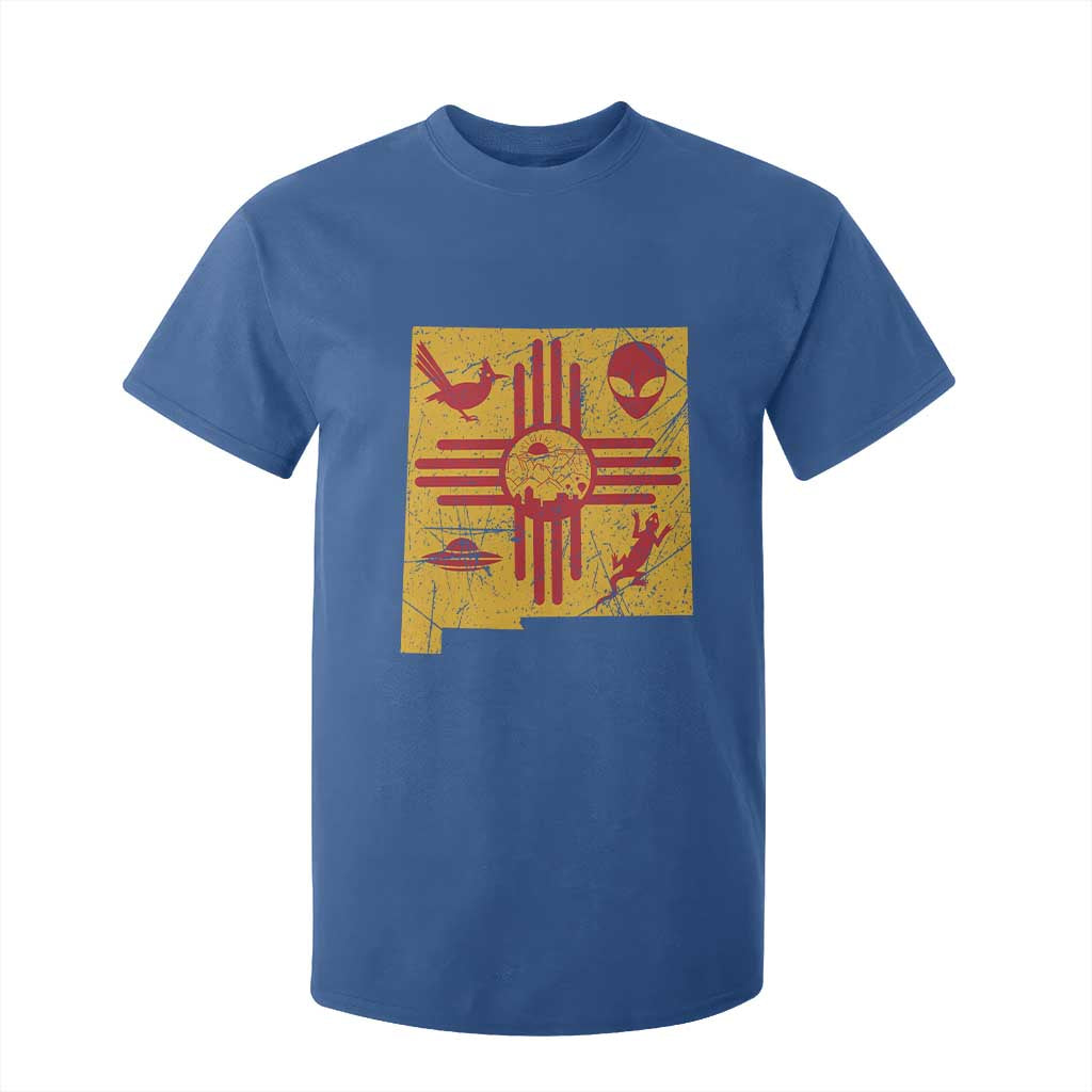 New Mexico State Map Zia Symbol Famous Icons T Shirt For Kid TS14 Royal Blue Print Your Wear
