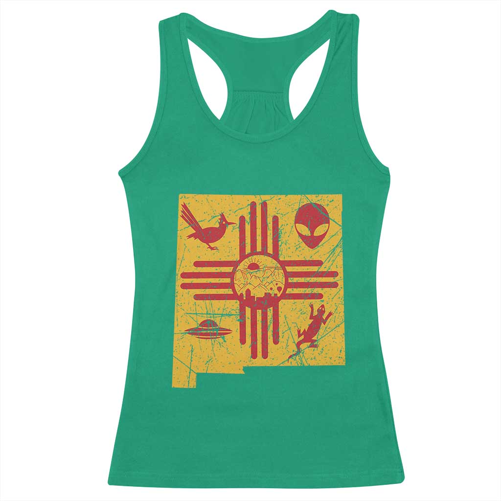 New Mexico State Map Zia Symbol Famous Icons Racerback Tank Top TS14 Irish Green Print Your Wear