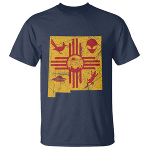 New Mexico State Map Zia Symbol Famous Icons T Shirt TS14 Navy Print Your Wear